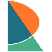 An abstract stylized 'R' as Richard's logo